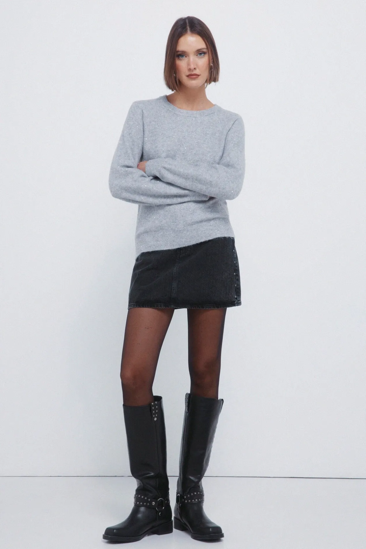 Springfield Jersey lentejuelas gris Online