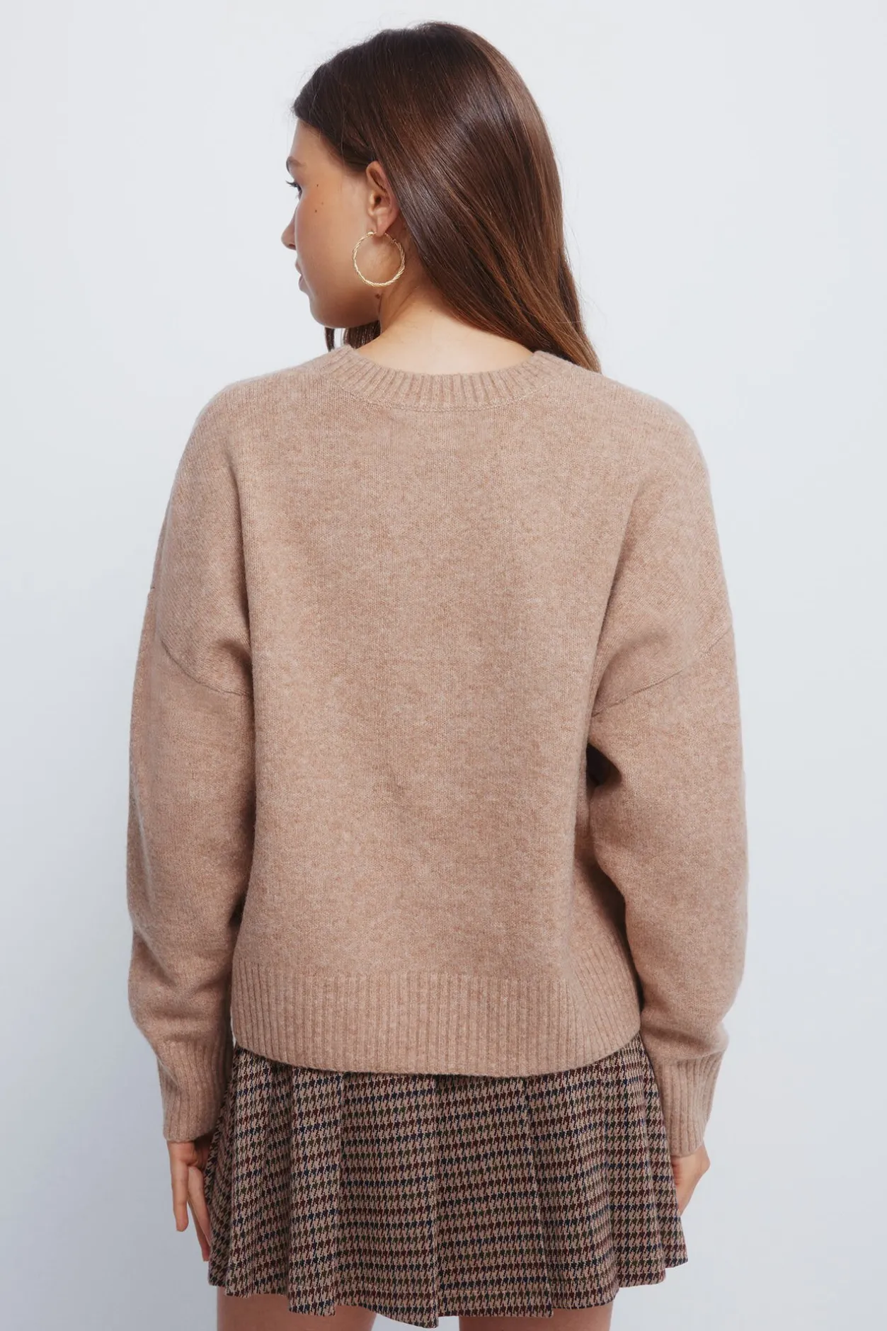 Springfield Jersey liso cuello redondo nude Discount