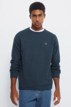 Springfield Jersey liso cuello rulo azul