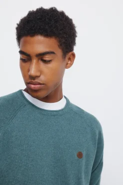 Springfield Jersey liso cuello rulo azul New