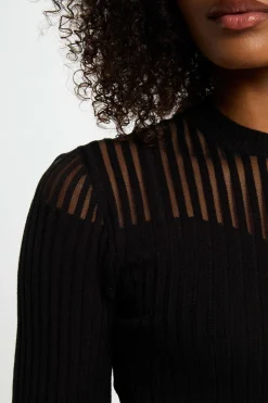 Morgan Jersey manga larga Negro New