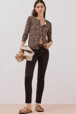 Cortefiel Jersey manga larga Estampado marr&oacute;n Online