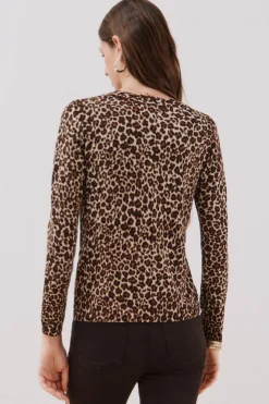 Cortefiel Jersey manga larga Estampado marr&oacute;n Online