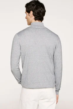 Selected Jersey media cremallera 100% algodón. Gris Sale