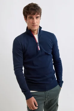 Williot Jersey Media Cremallera Contraste Azul marino Discount