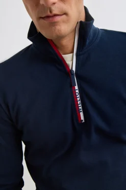 Williot Jersey Media Cremallera Contraste Azul marino Discount