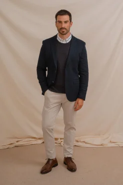 Celopman Jersey Nudos Cuello Caja azul Sale