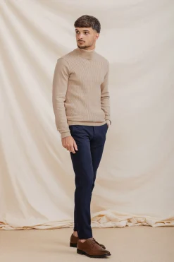 Celopman Jersey Nudos Cuello Vuelto beige Best