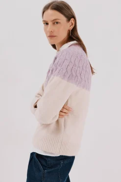 Cortefiel Jersey ochos contraste Lila Best