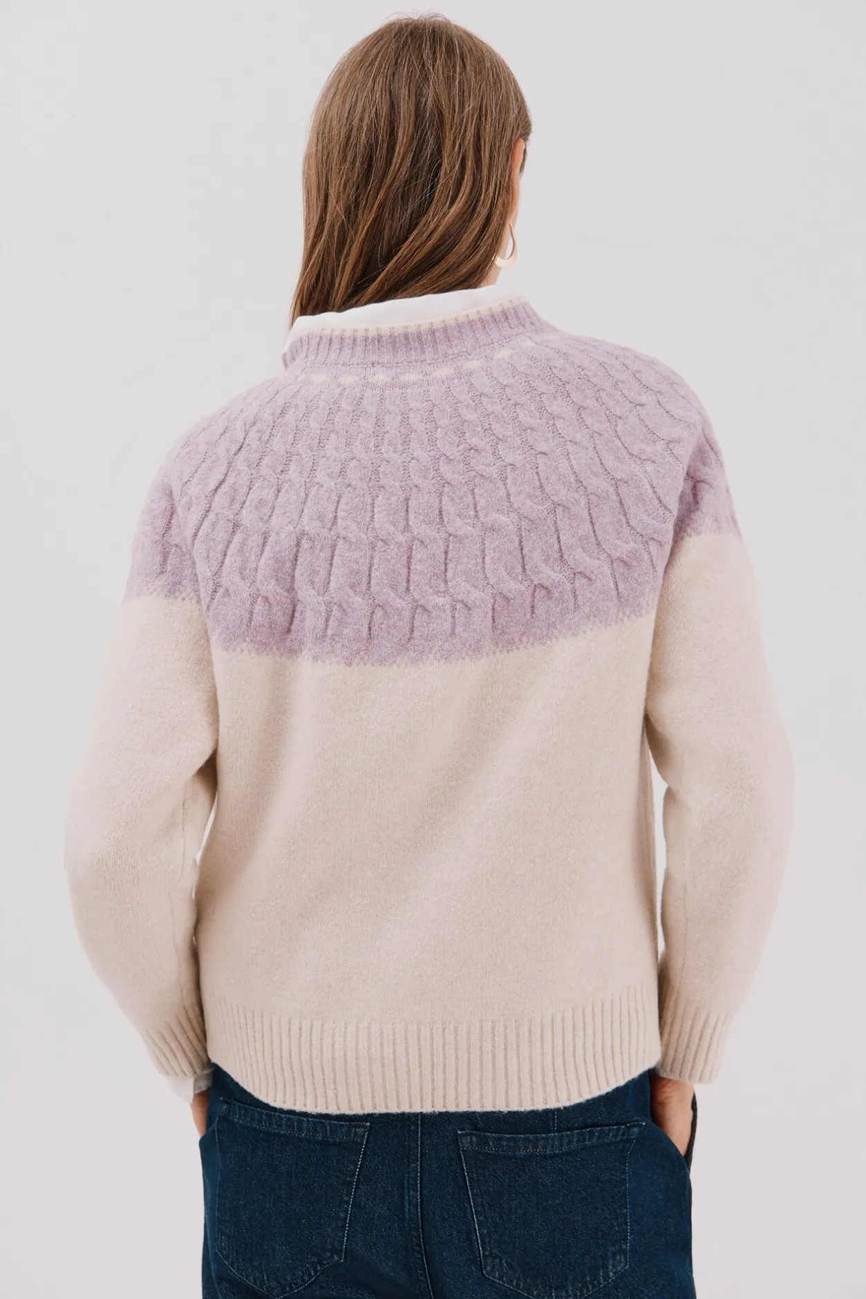 Cortefiel Jersey ochos contraste Lila Best