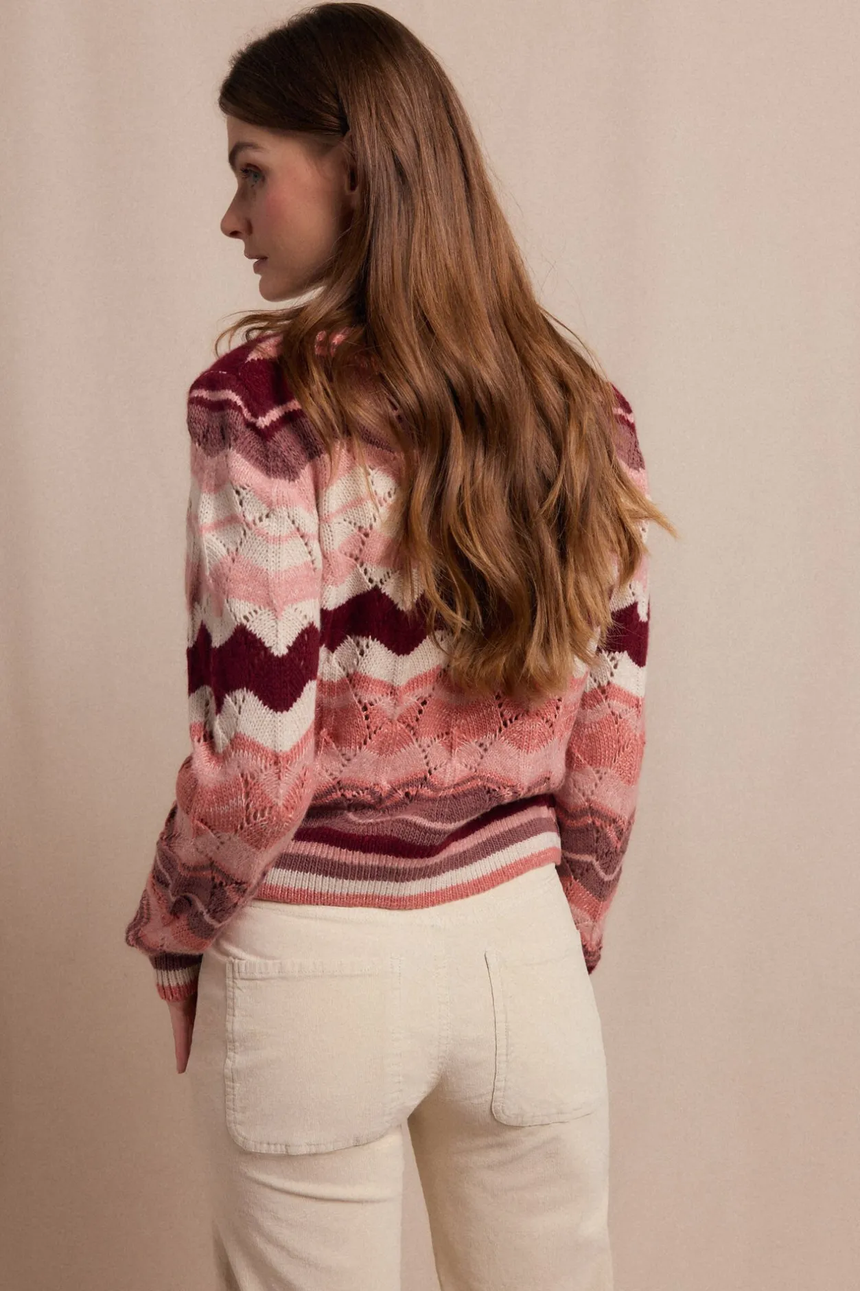 Slowlove Jersey ondas multicolor Estampado beige New