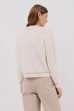 Cortefiel Jersey Perkins contrastes Marfil Clearance