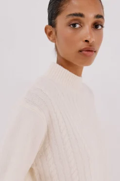 Cortefiel Jersey Perkins trenzas Blanco Sale