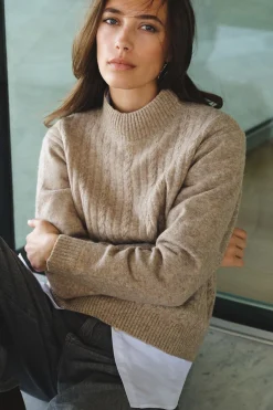 Cortefiel Jersey Perkins trenzas Beige Outlet