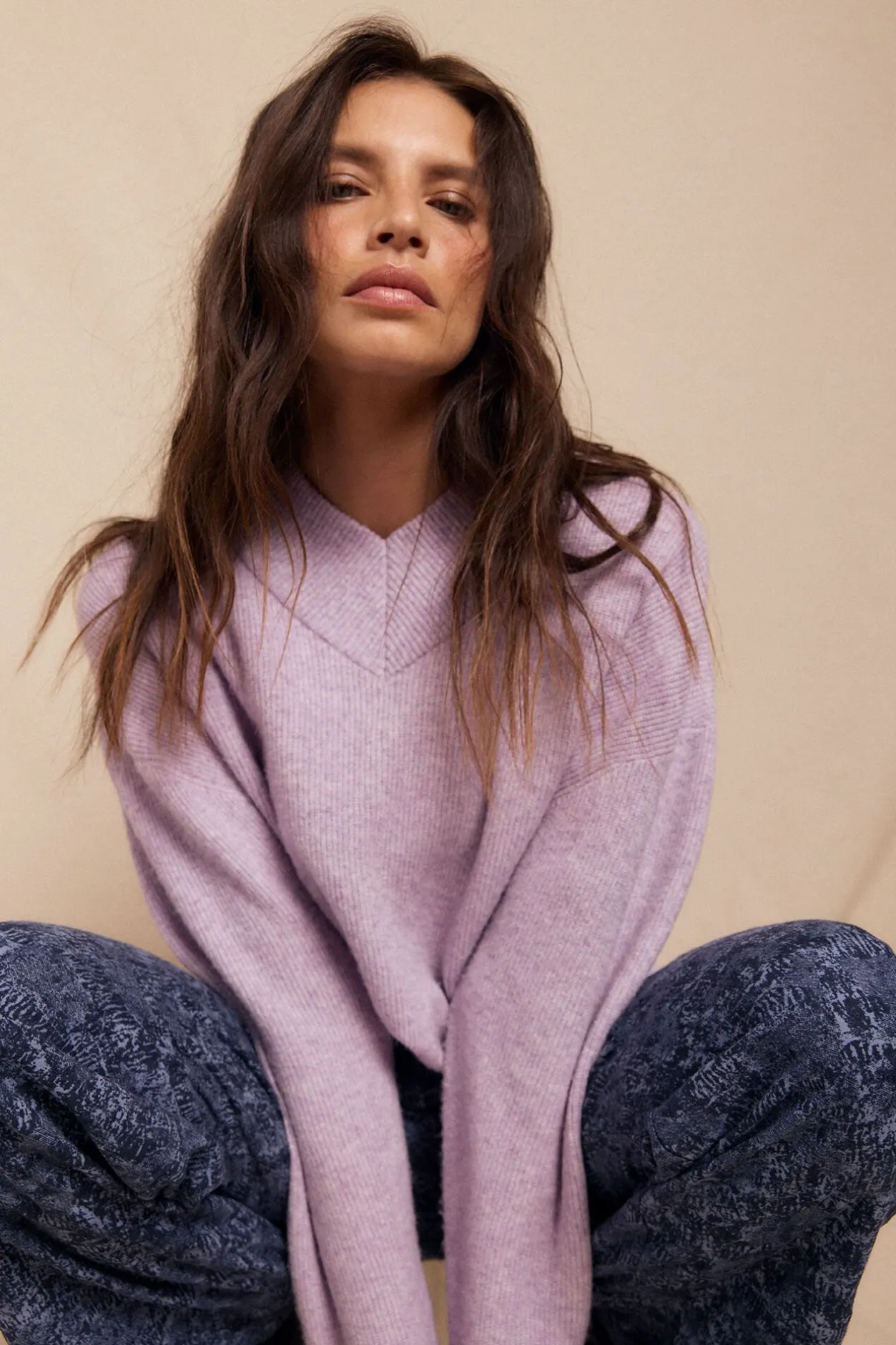 Slowlove Jersey perlado pico Lila