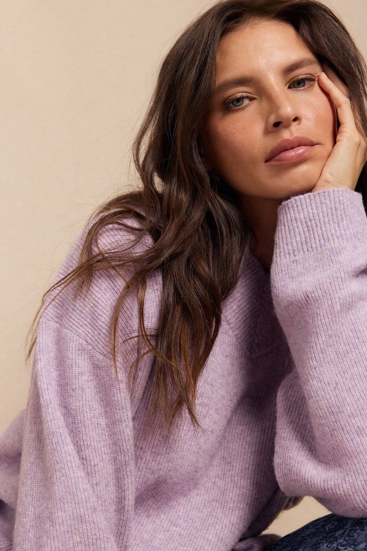 Slowlove Jersey perlado pico Lila