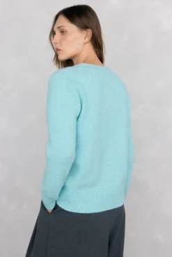 Pedro del Hierro Jersey pico detalles de mini ochos Turquesa Outlet