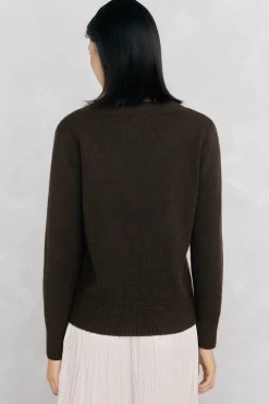 Pedro del Hierro Jersey pico detalles de mini ochos Marr&oacute;n Sale