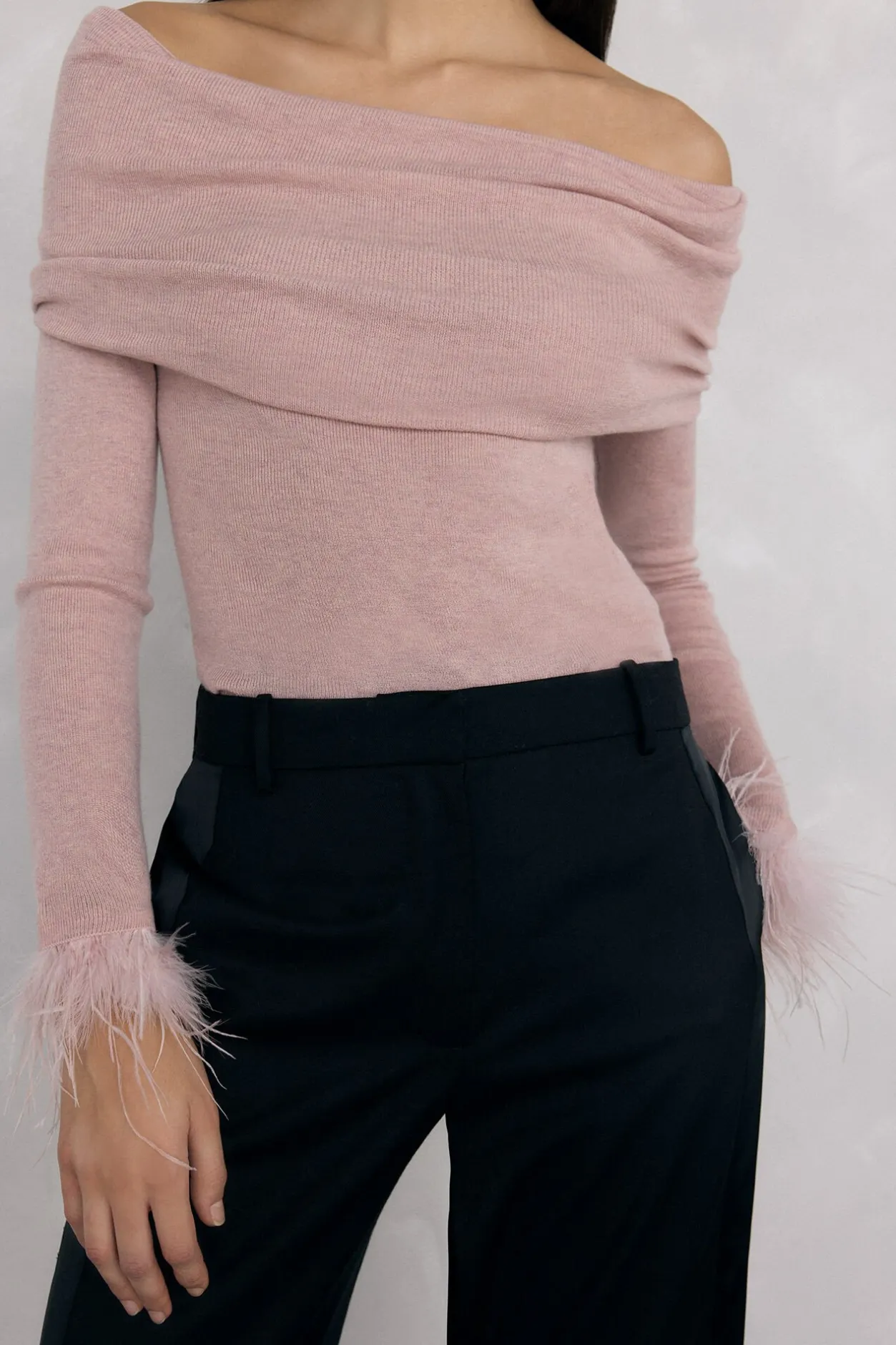 Pedro del Hierro Jersey plumas puño Rosa Outlet