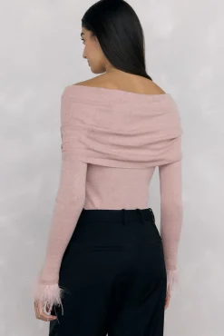 Pedro del Hierro Jersey plumas puño Rosa Outlet