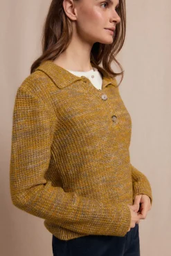 Slowlove Jersey polo jaspeado Dorado Outlet