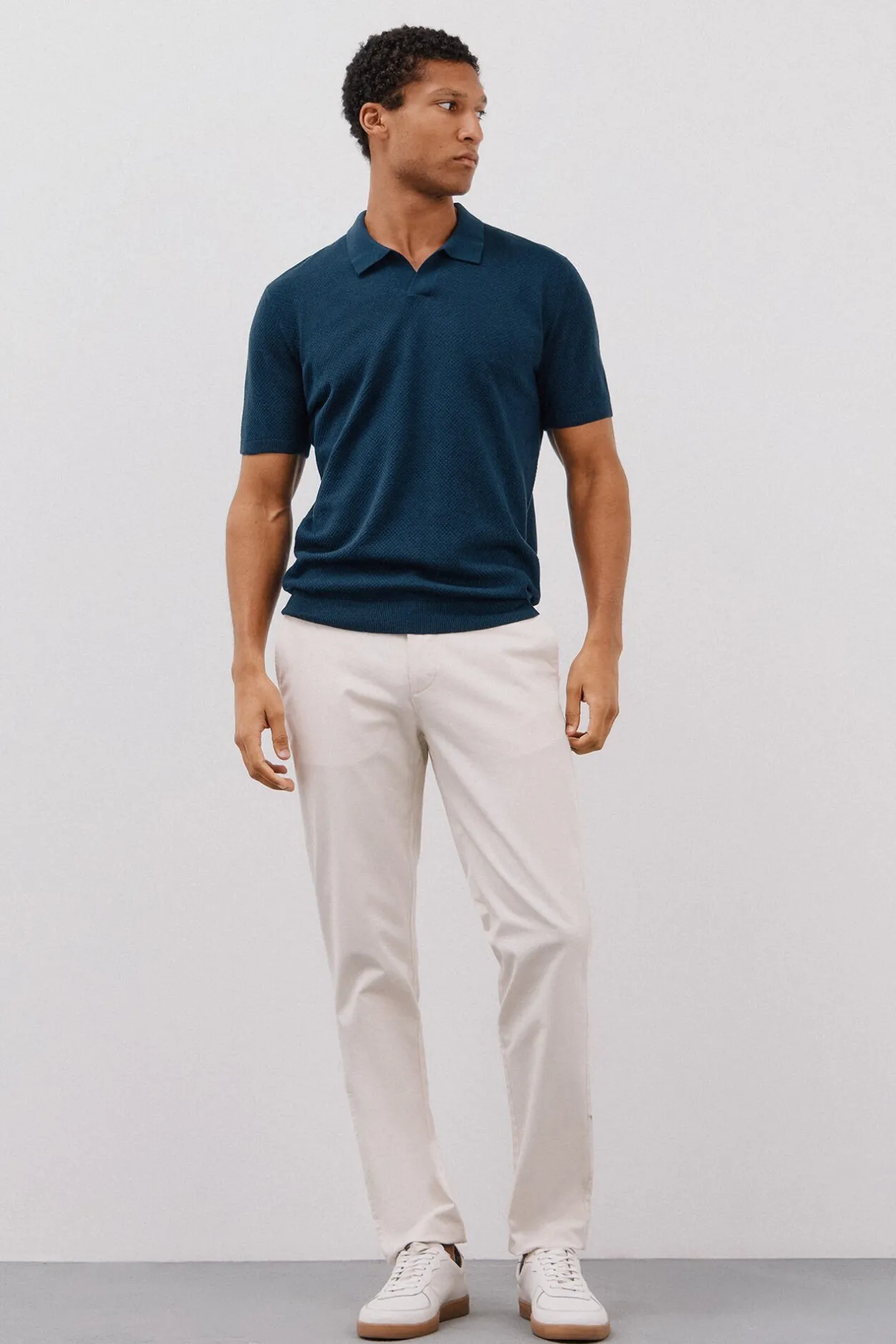 Cortefiel Jersey polo manga corta algodón estructura Azul marino Clearance