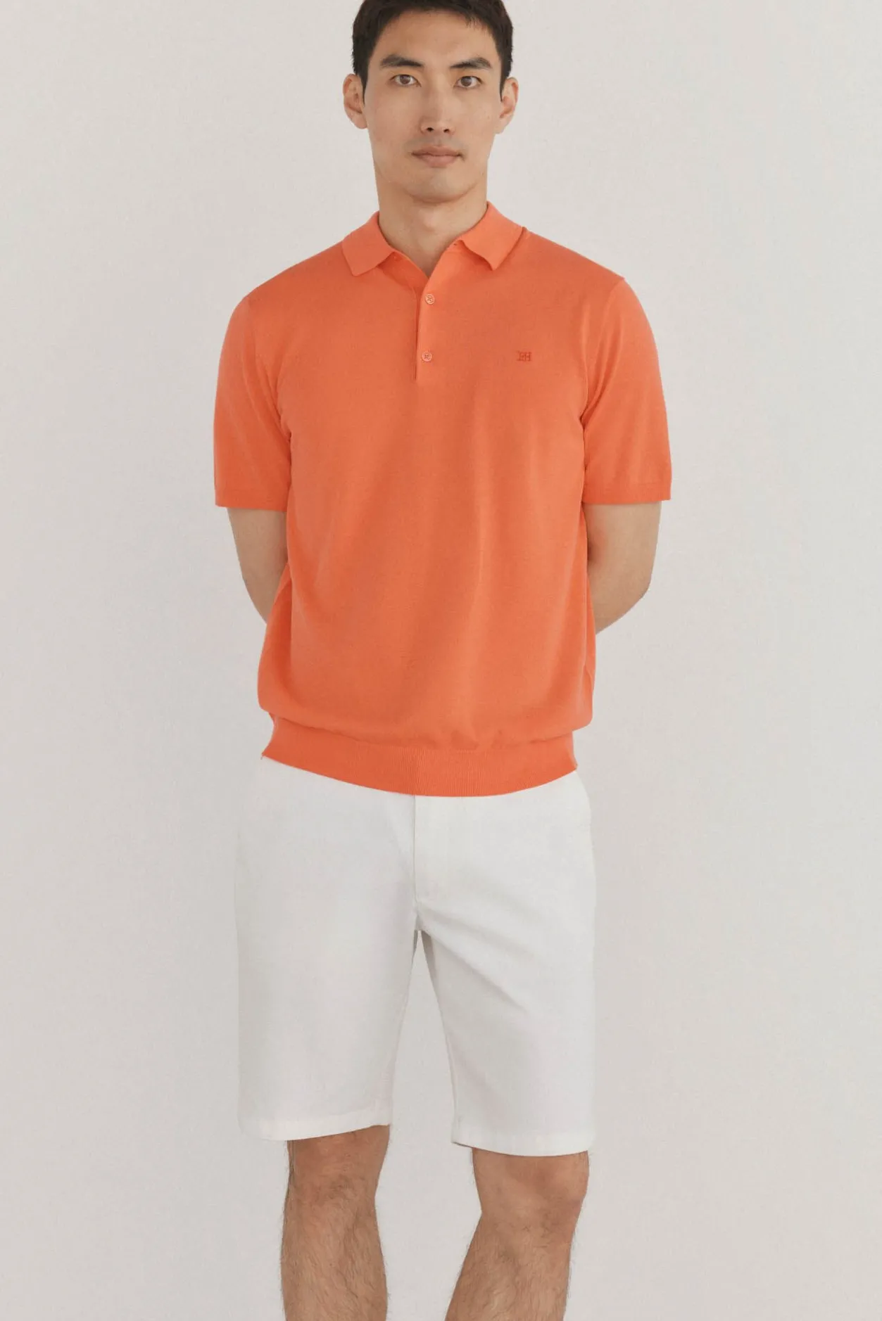 Pedro del Hierro Jersey polo premium manga corta algodón Naranja Hot