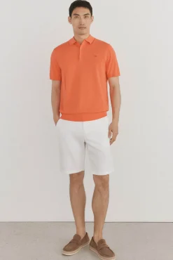 Pedro del Hierro Jersey polo premium manga corta algodón Naranja Hot