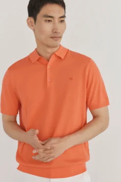 Pedro del Hierro Jersey polo premium manga corta algodón Naranja Hot