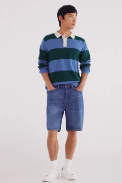 Springfield Jersey polo rayas anchas verde Hot