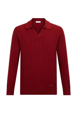 Pedro del Hierro Jersey premium estructura algodón seda cashmere Burdeos Best