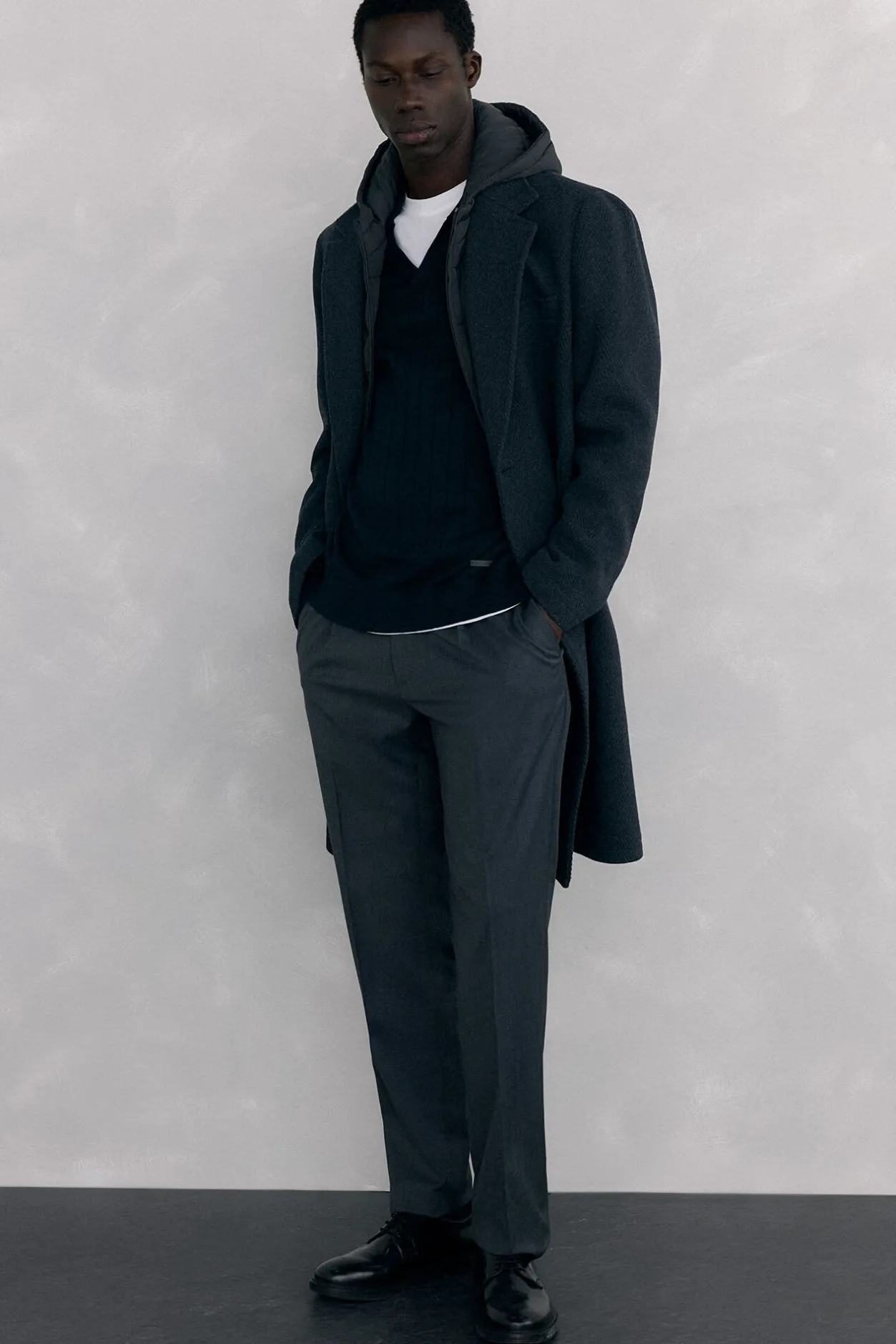 Pedro del Hierro Jersey premium estructura algodón seda cashmere Negro Sale