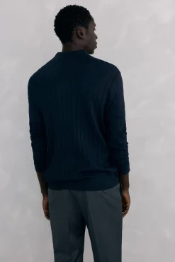 Pedro del Hierro Jersey premium estructura algodón seda cashmere Negro Sale