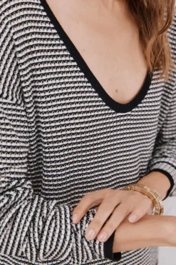 Cortefiel Jersey punto bicolor Negro Clearance