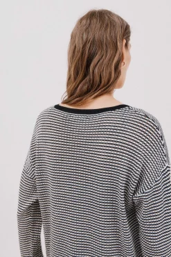 Cortefiel Jersey punto bicolor Negro Clearance