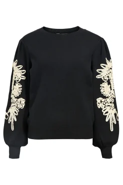 Object Jersey punto bordado Negro Clearance