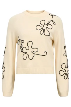 Object Jersey punto bordado flor Beige Online