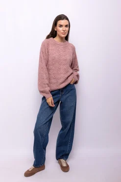 Object Jersey punto calado Lila Clearance