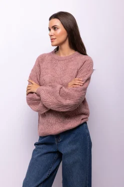 Object Jersey punto calado Lila Clearance