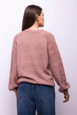 Object Jersey punto calado Lila Clearance