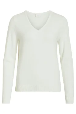 Vila Jersey punto cuello pico Blanco Sale