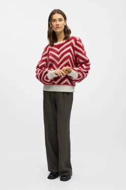 Object Jersey punto efecto pelo Rojo