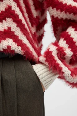 Object Jersey punto efecto pelo Rojo