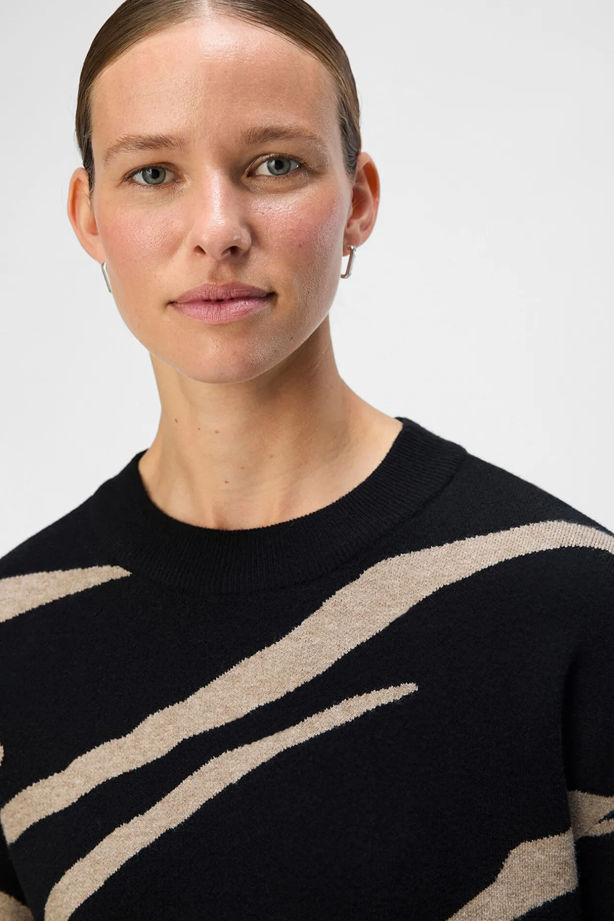 Object Jersey punto estampado Negro Sale