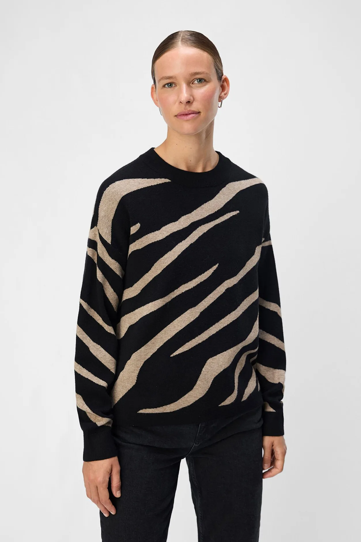 Object Jersey punto estampado Negro Sale