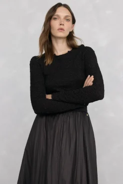 Pedro del Hierro Jersey punto estructura arrugada Marr&oacute;n Hot