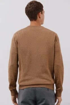 Cortefiel Jersey punto fino algodón cuello pico Beige Online