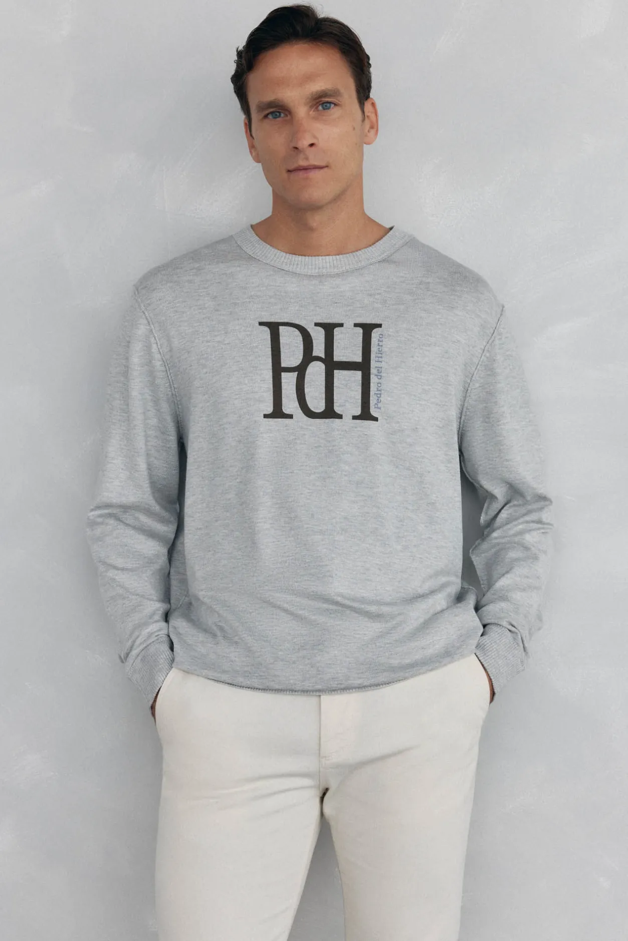 Pedro del Hierro Jersey punto fino big logo Gris Hot