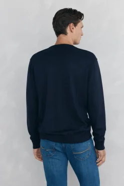 Pedro del Hierro Jersey punto fino big logo Azul Sale