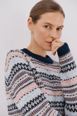 Cortefiel Jersey punto grecas Azul marino Sale